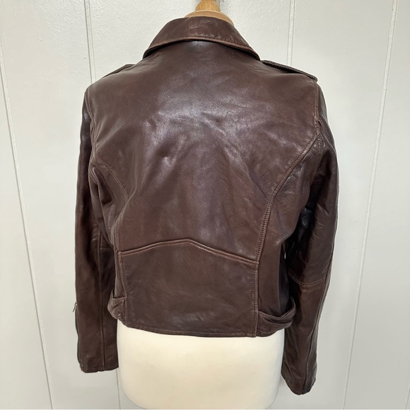 Brown Leather Women's Jacket - Picture 4 of 9